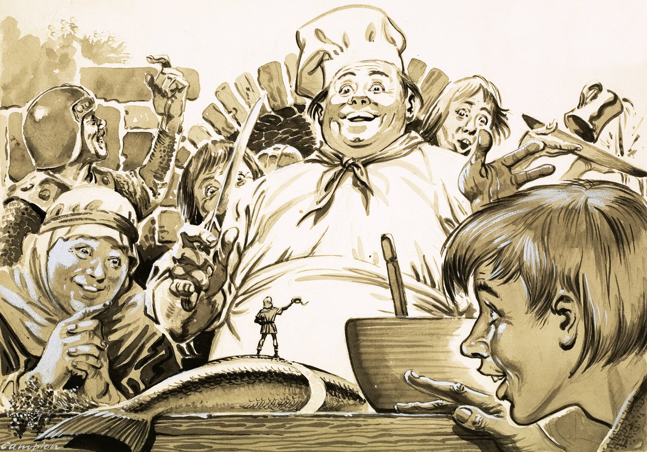 Ilustrace z pohádky "Tom Thumb" od bratří Grimmů od Geoff Campion