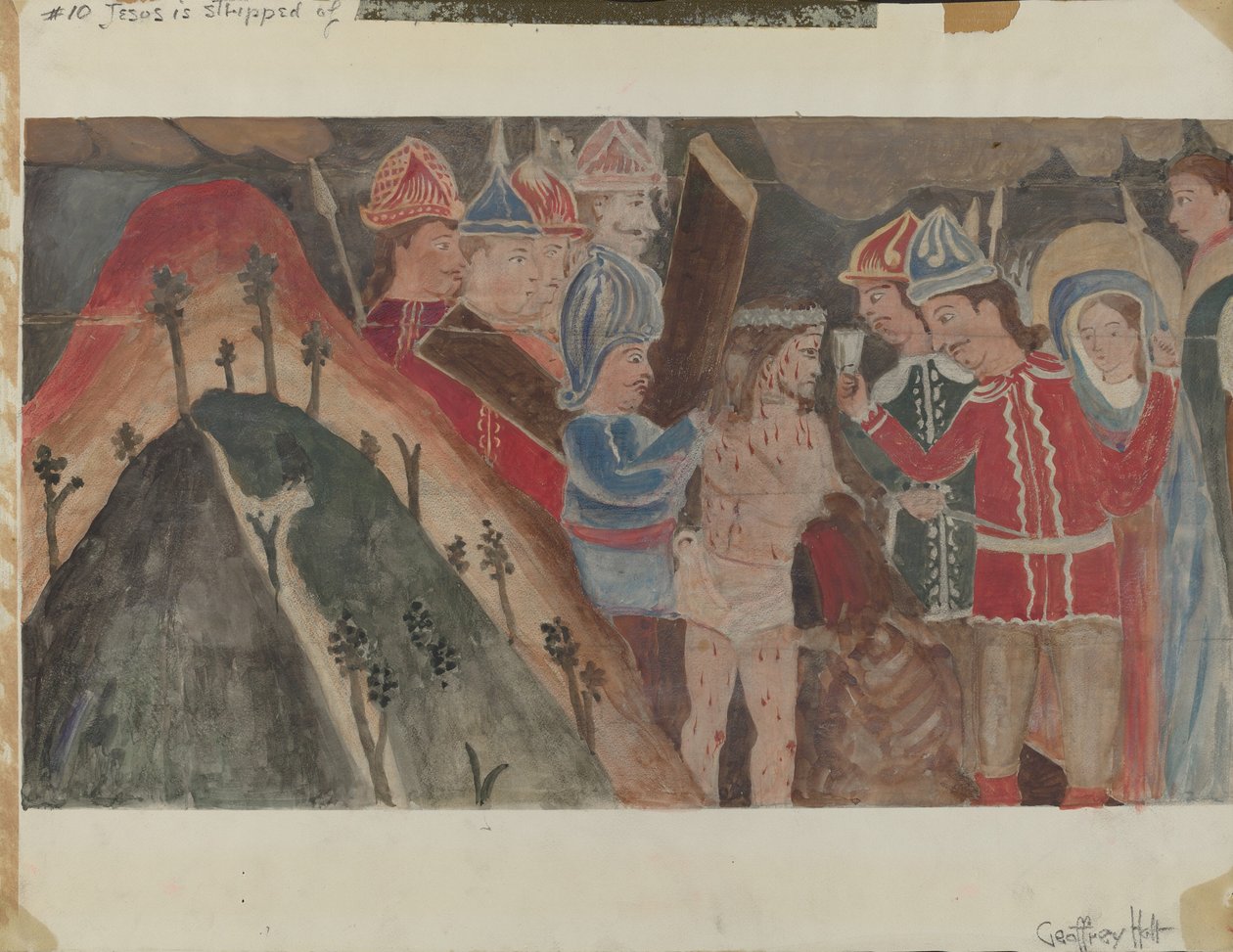 Křížová cesta č. 10: Ježíš je svlečen ze šatů, c. 1936. od Geoffrey Holt