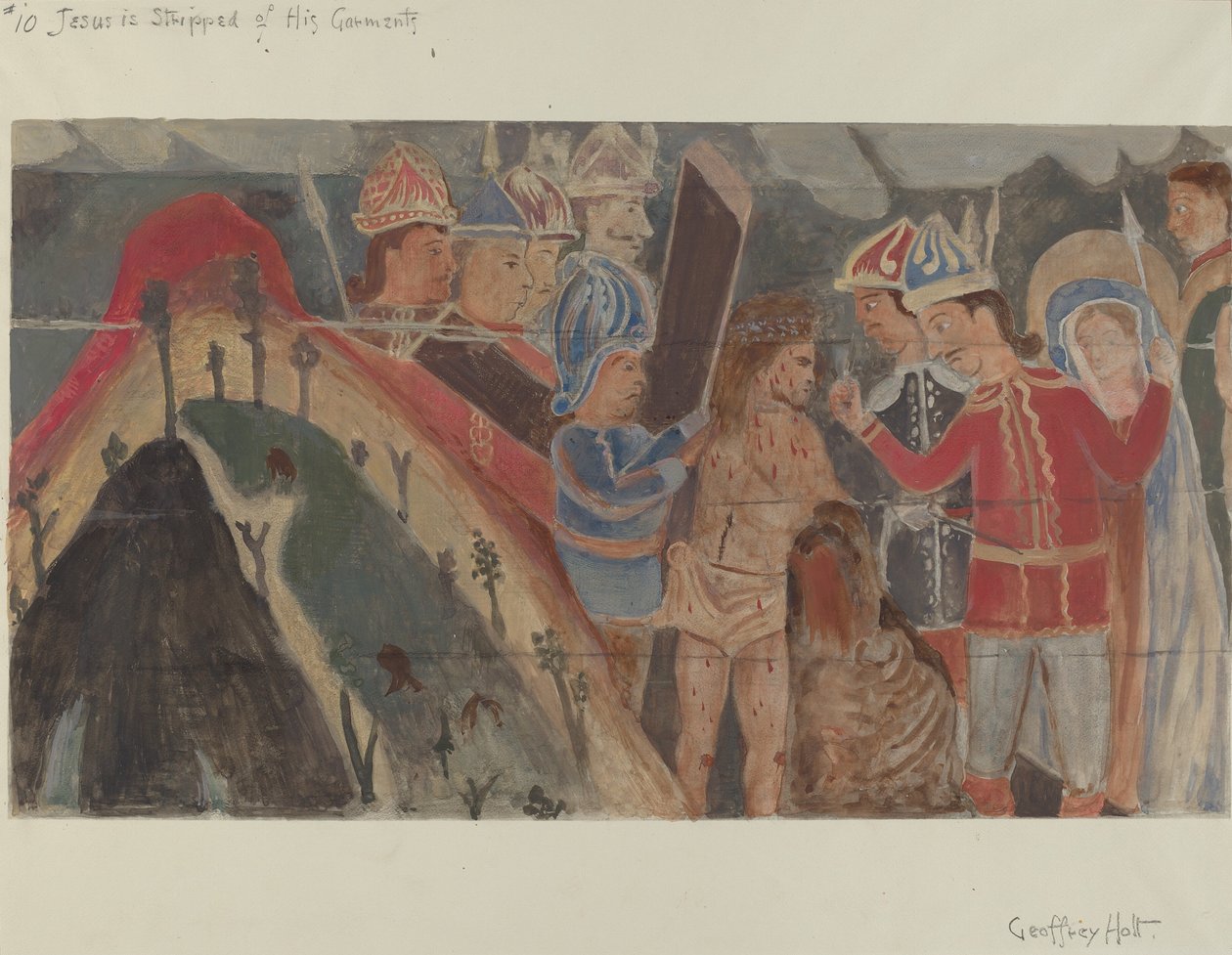 Křížová cesta č. 10: Ježíš je svlečen ze šatů, c. 1936. od Geoffrey Holt