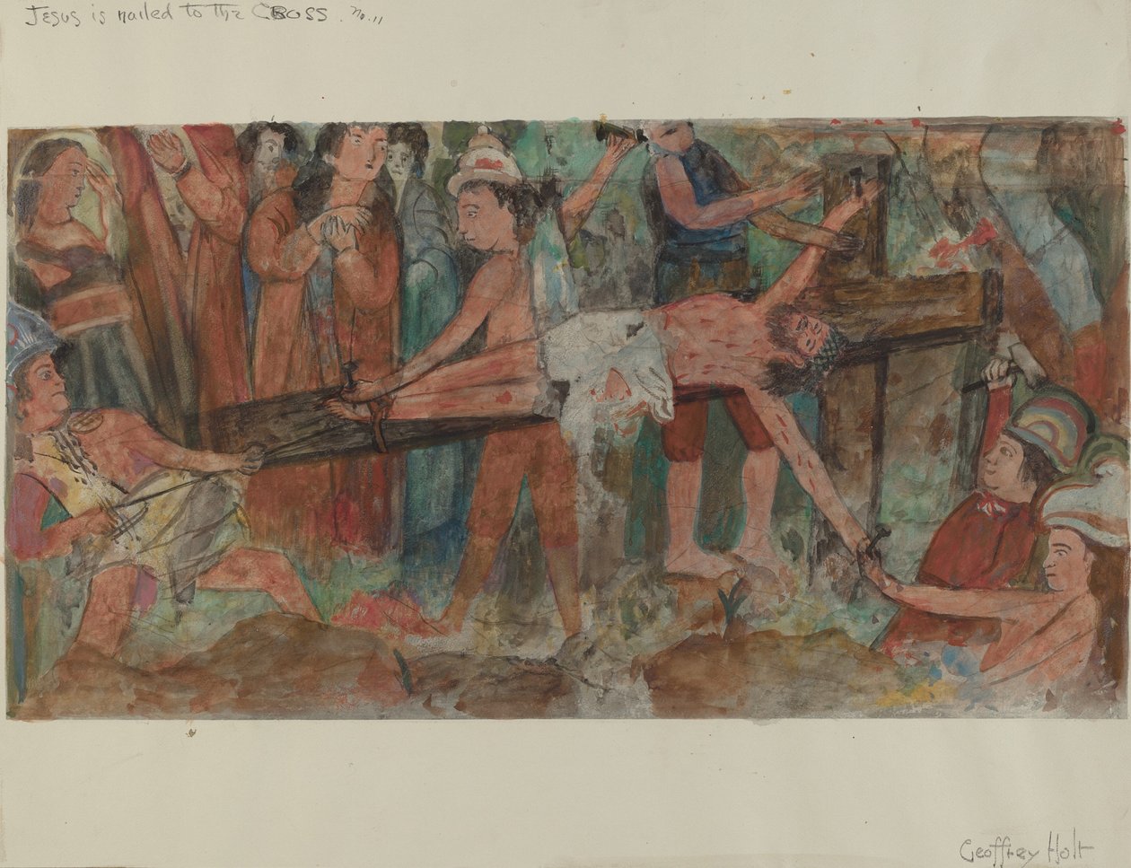 Křížová cesta č. 11: Ježíš je přibit na kříž, c. 1936. od Geoffrey Holt