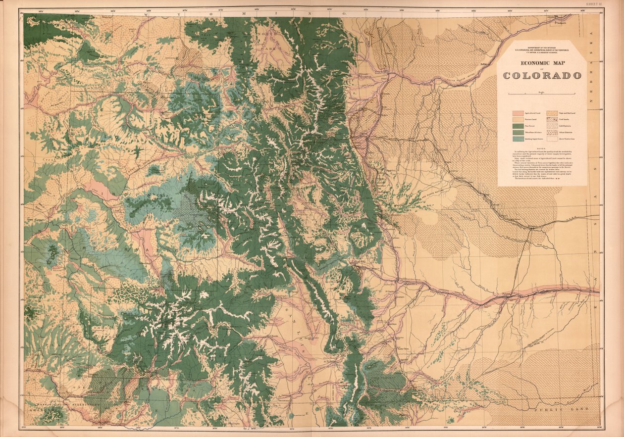 Geologický a geografický atlas Colorada a části přilehlého území, od Geological And Geographical Survey Of The Territories