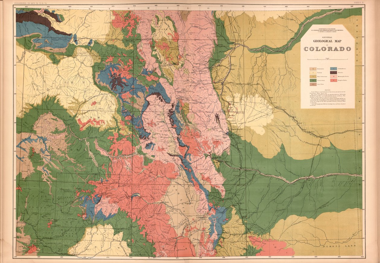 Geologický a geografický atlas Colorada a části přilehlého území, od Geological And Geographical Survey Of The Territories