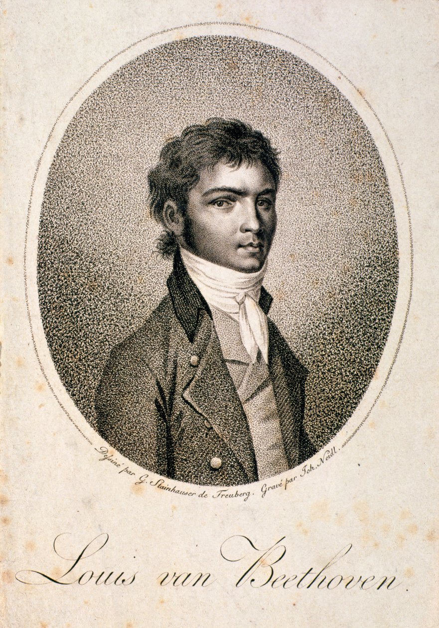 Portrét Louise van Beethovena (1712-73) vyrytý Johannem Josephem Neidlem (1776-1832) (mezzotinta) od Georg Andreas Steinhauser