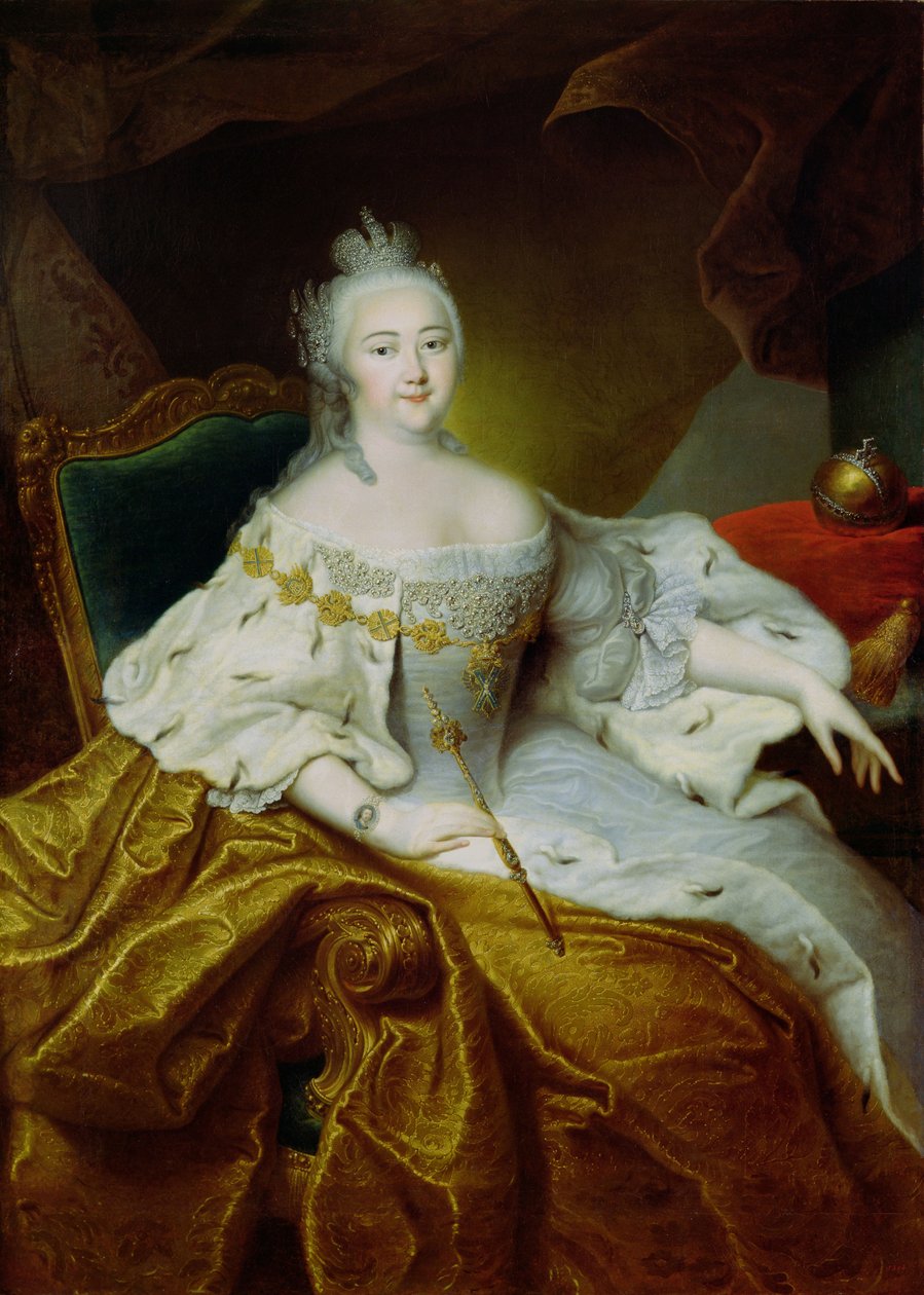 Portrét císařovny Alžběty Petrovny, kolem roku 1745 od Georg Christoph Grooth
