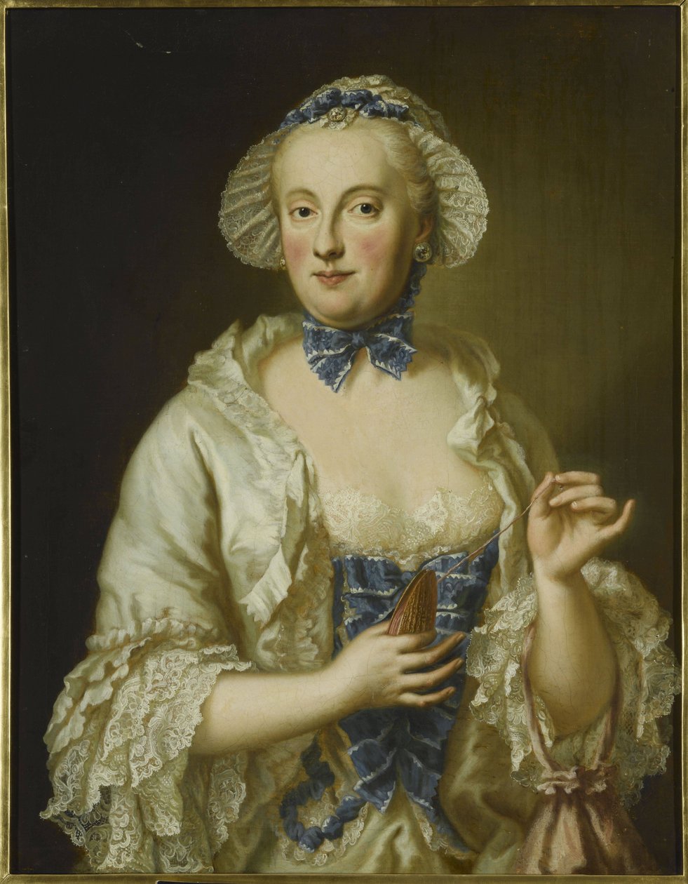 Portrét princezny Charlotty Amalie z Hesenska-Philippsthalu (1730-1801) nebo Marie Anny Sofie Saské (1728-1797) od Georg Desmarees