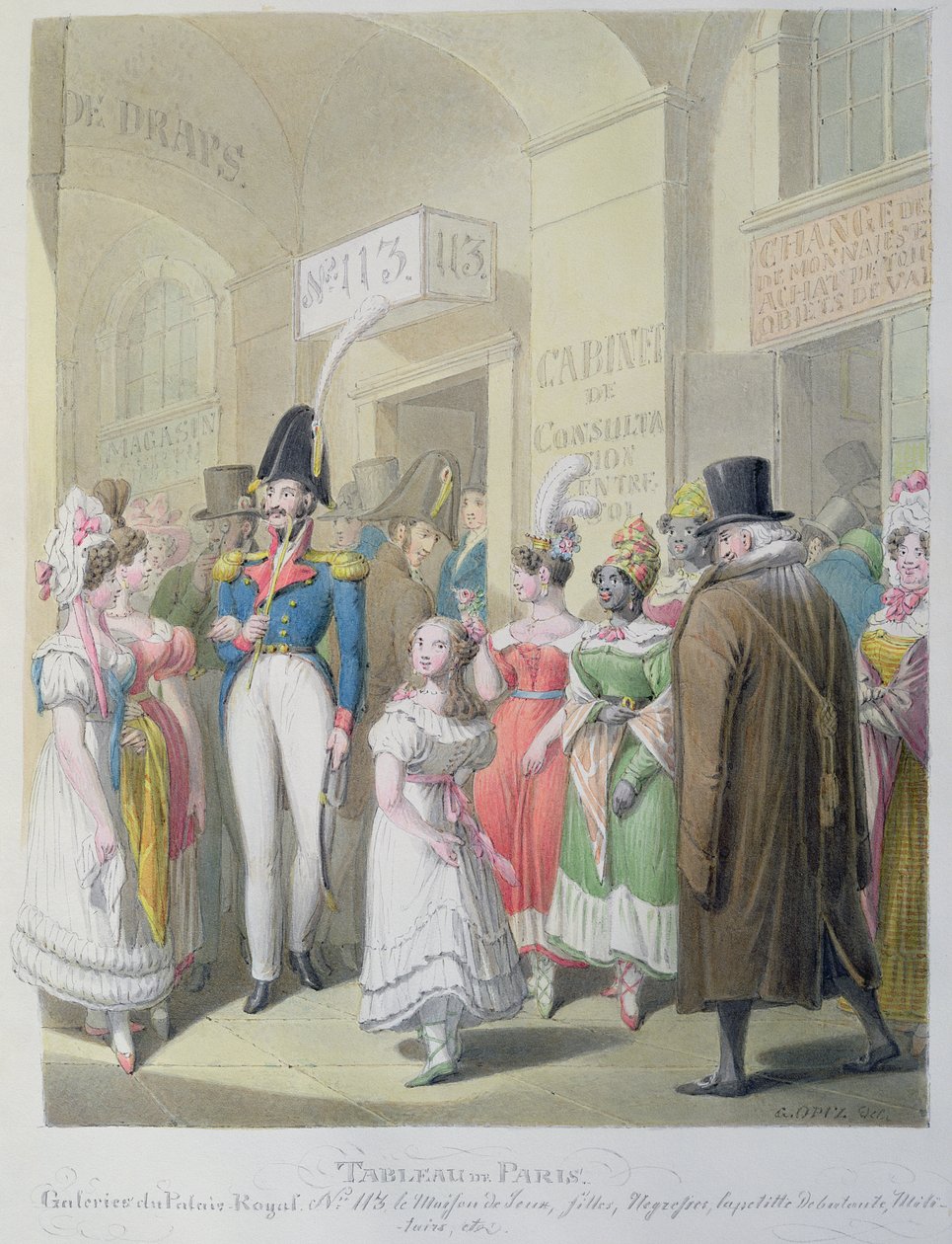 Galeries du Palais-Royal, z ‚Tableau de Paris‘, 1815-30 od Georg Emanuel Opitz