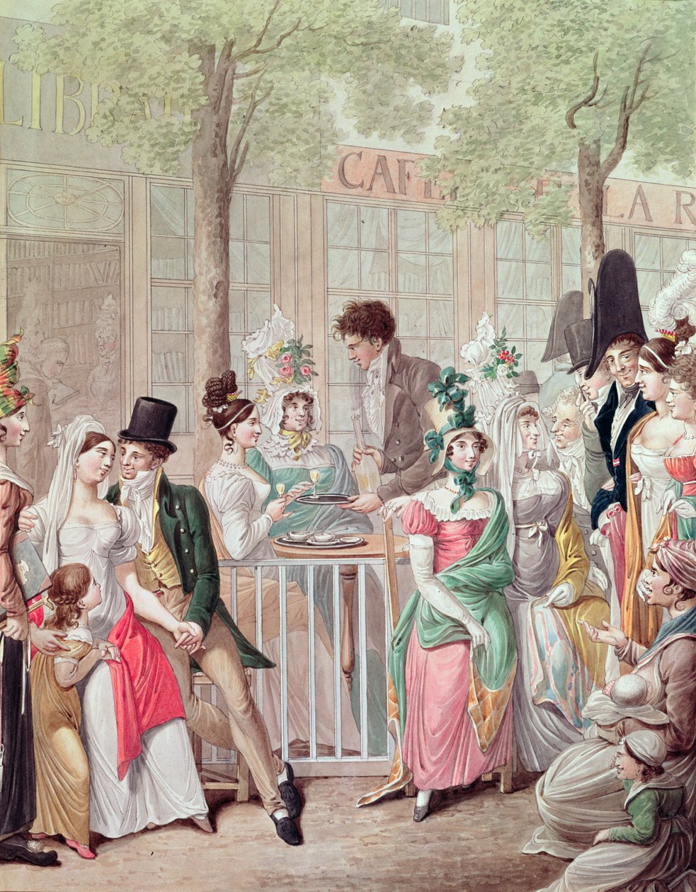 Terasa Cafe de la Rotonde v roce 1814 od Georg Emanuel Opitz