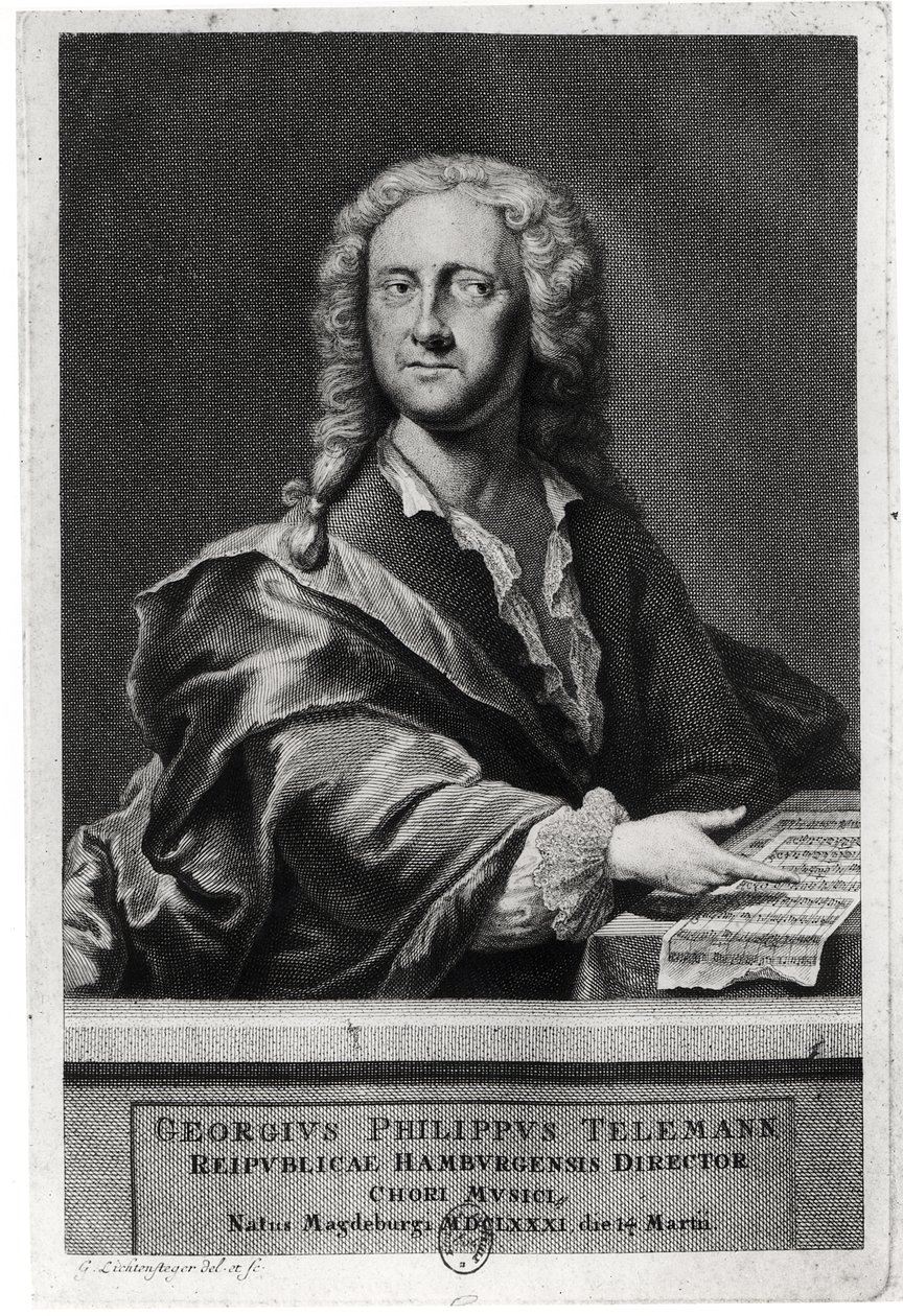 Portrét Georga Philippa Telemanna (1681-1757) od Georg Lichtensteger