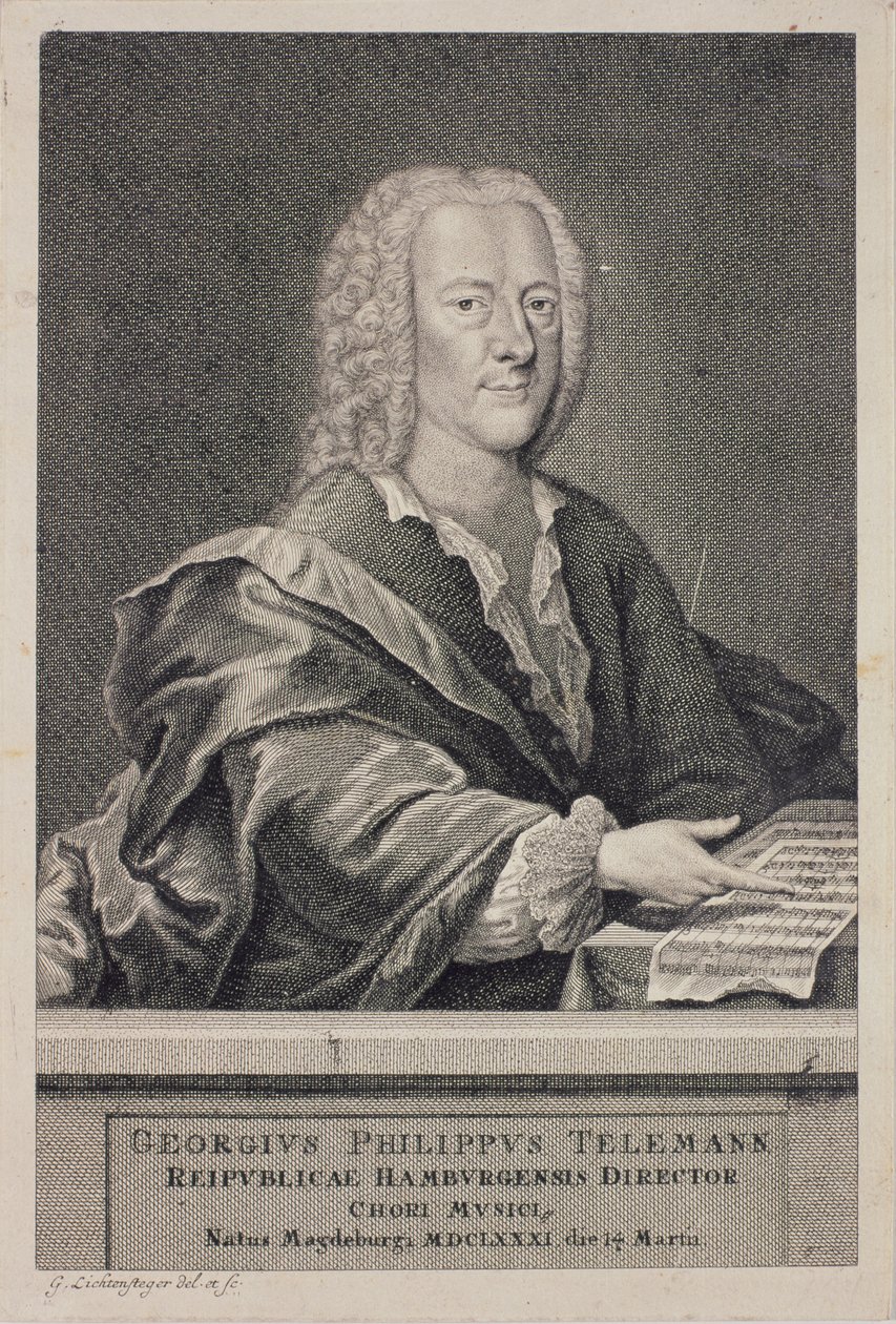 Portrét Georga Philippa Telemanna (1681-1757) od Georg Lichtensteger