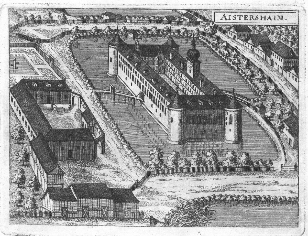 Hrad Aistersheim kolem roku 1674 od Georg Matthaus Vischer