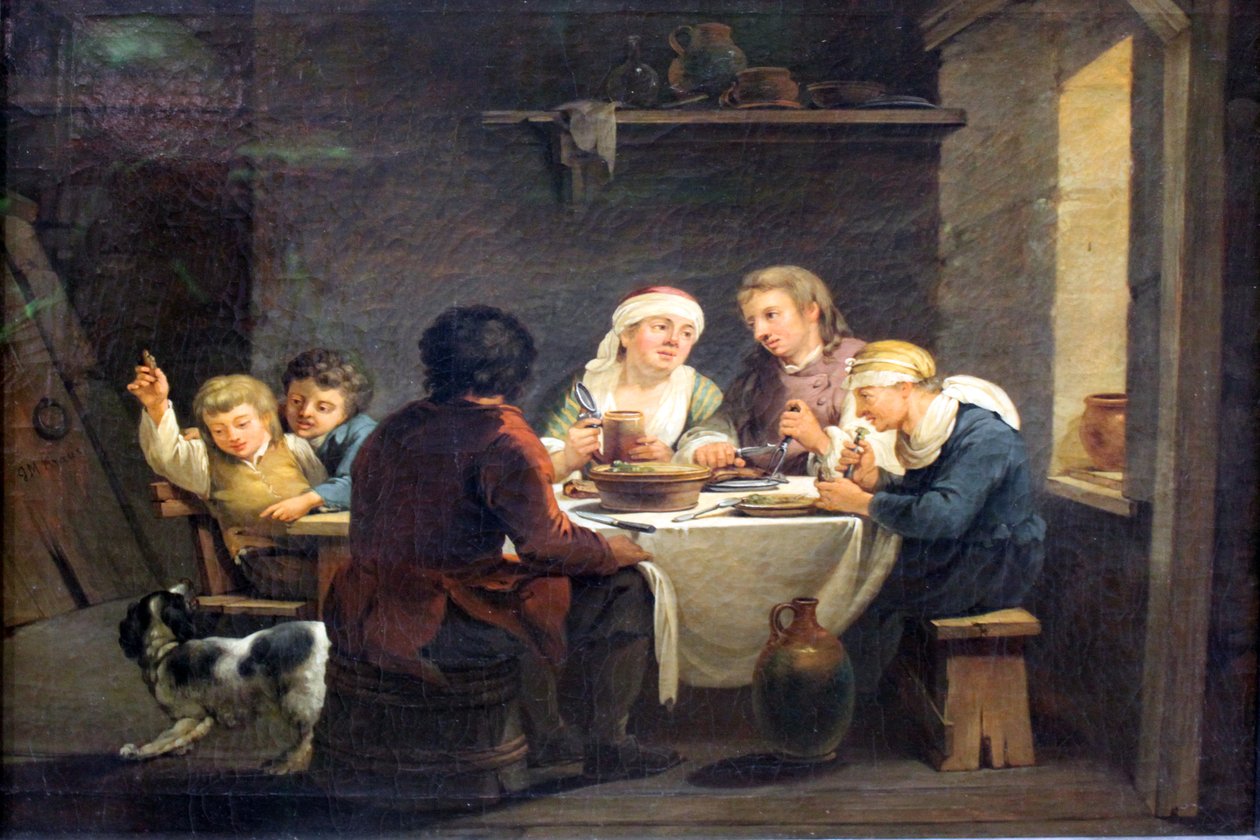 Rodina u jídla od Georg Melchior Kraus