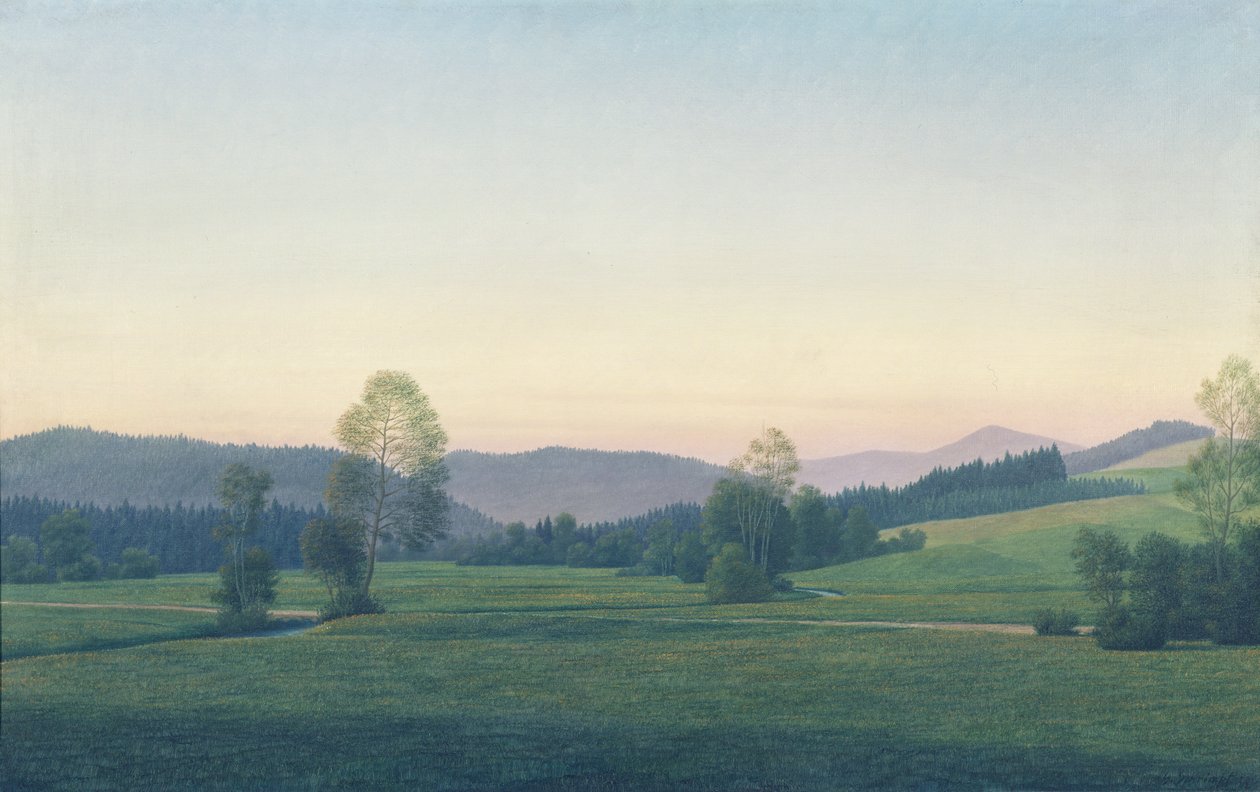 Bavorská krajina, 1933 od Georg Schrimpf
