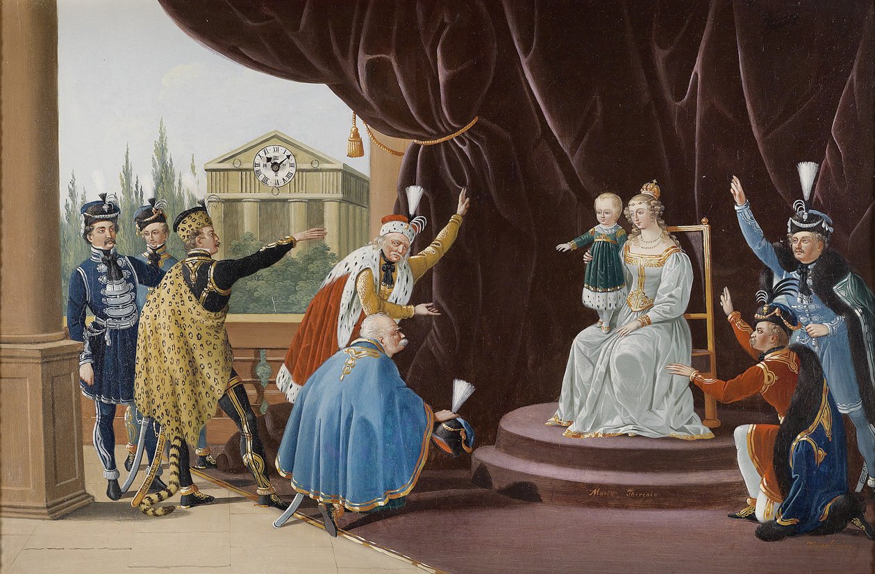 Obrazové hodiny Biedermeier Dědic trůnu od Georg Vogel