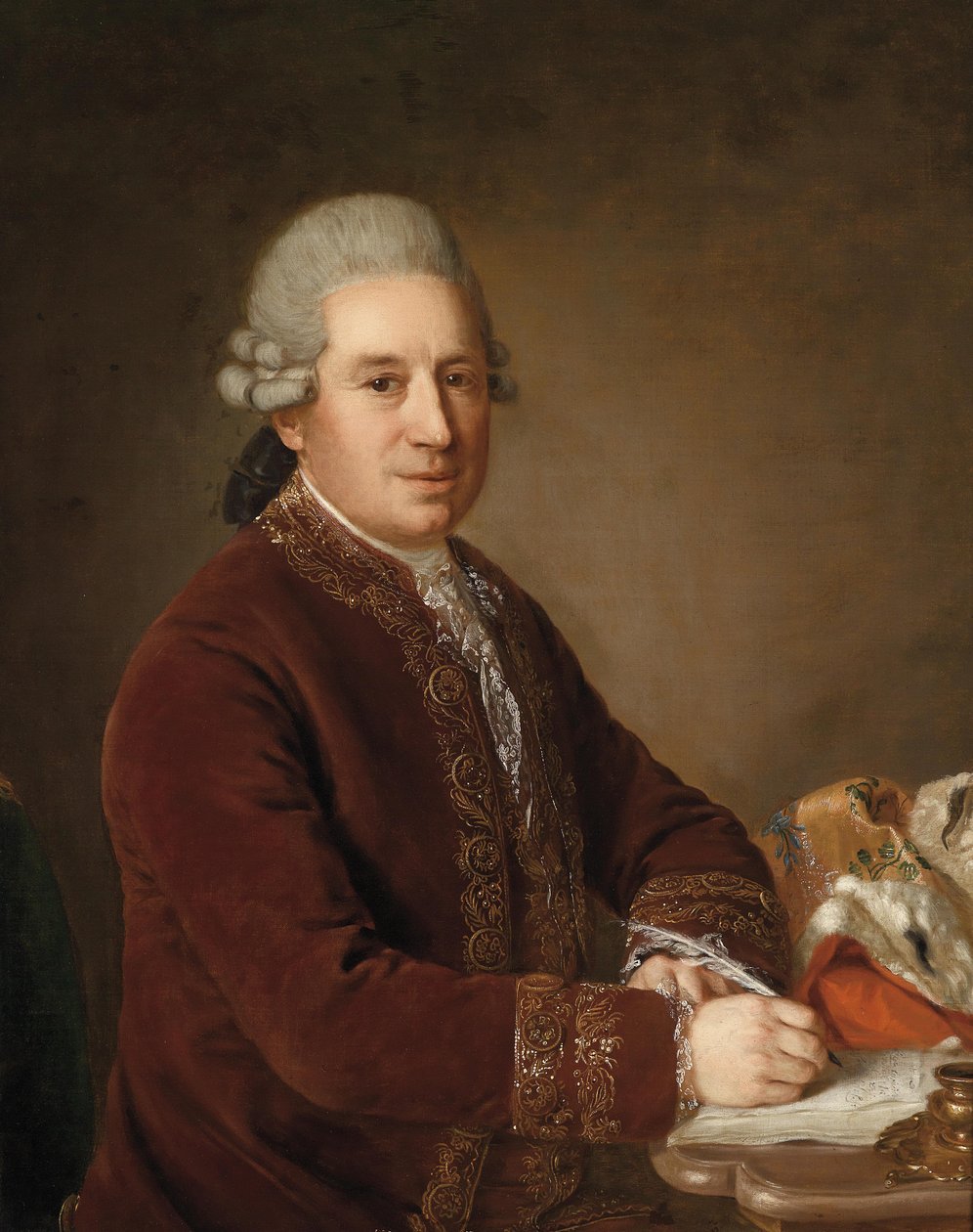 Portrét rakouského aristokrata u stolu od Johann Georg Weikert