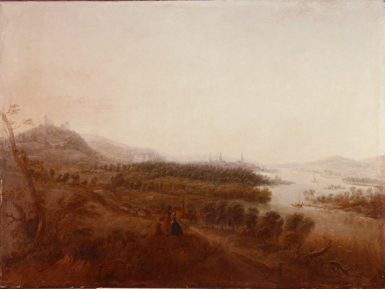 Pohled ze zámku Sanssouci, Postupim, 1750 od Georg Wenzeslaus von Knobelsdorff