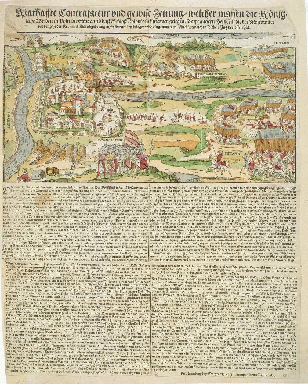 Pohled na obléhání Polocka Štěpánem Báthorym (1533-86) v roce 1579 od Georg the elder Mack