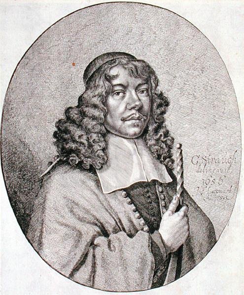 Portrét Gabriela Schutze (1585-1672) vyrytý Johannem Friedrichem Leonartem (1633-80) 1668 (rytina) od Georg (after) Strauch