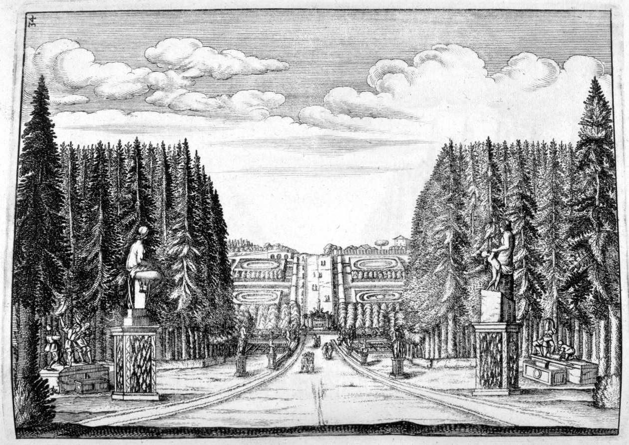 Návrh zámku a zahrady, 1664 od Georg Andreas Bockler