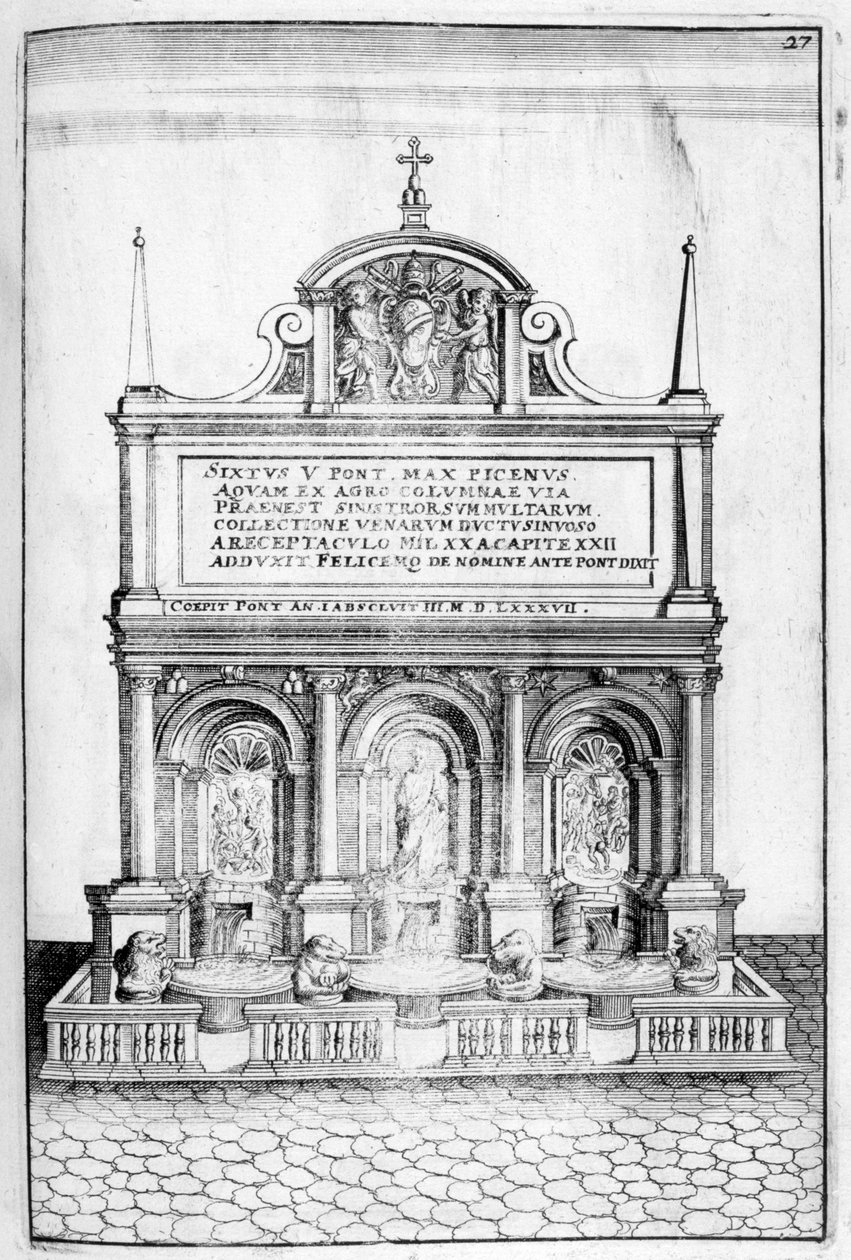 Návrh fontány, 1664 od Georg Andreas Bockler