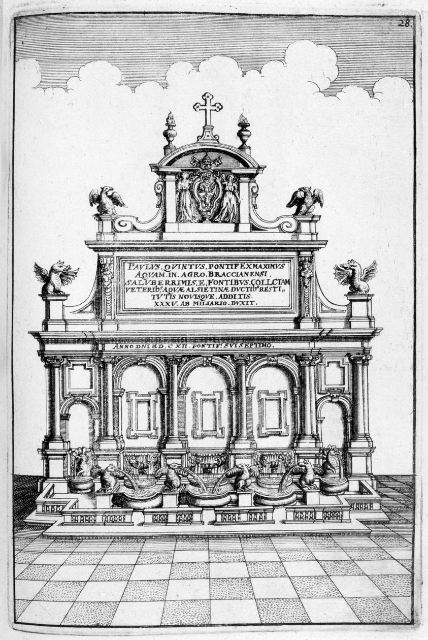 Návrh fontány, 1664 od Georg Andreas Bockler
