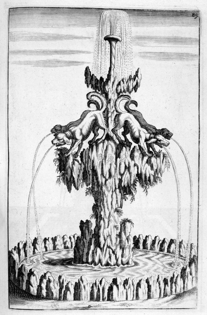 Fontána s designem psa, 1664 od Georg Andreas Bockler