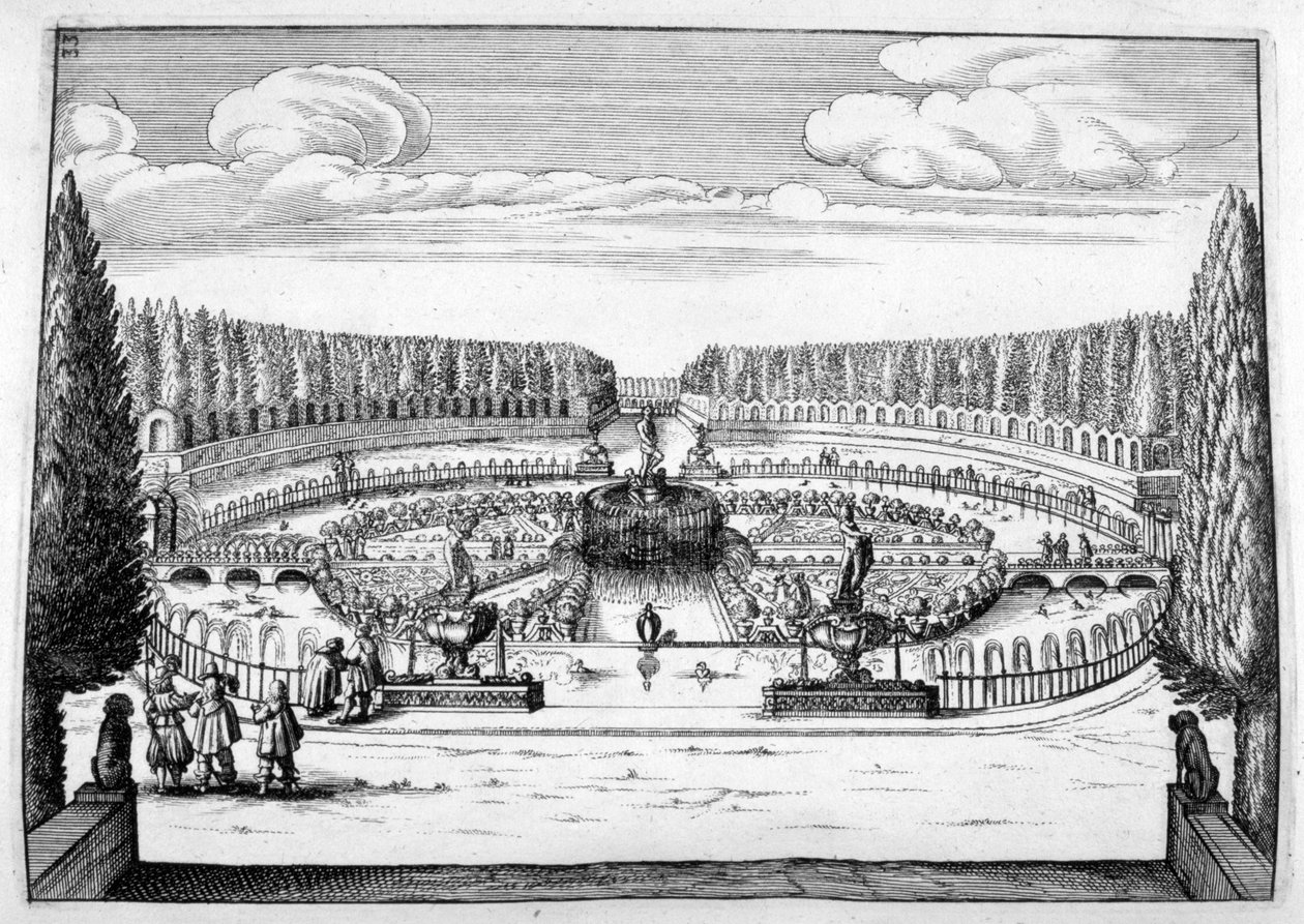 Okrasná fontána a zahradní design, 1664 od Georg Andreas Bockler
