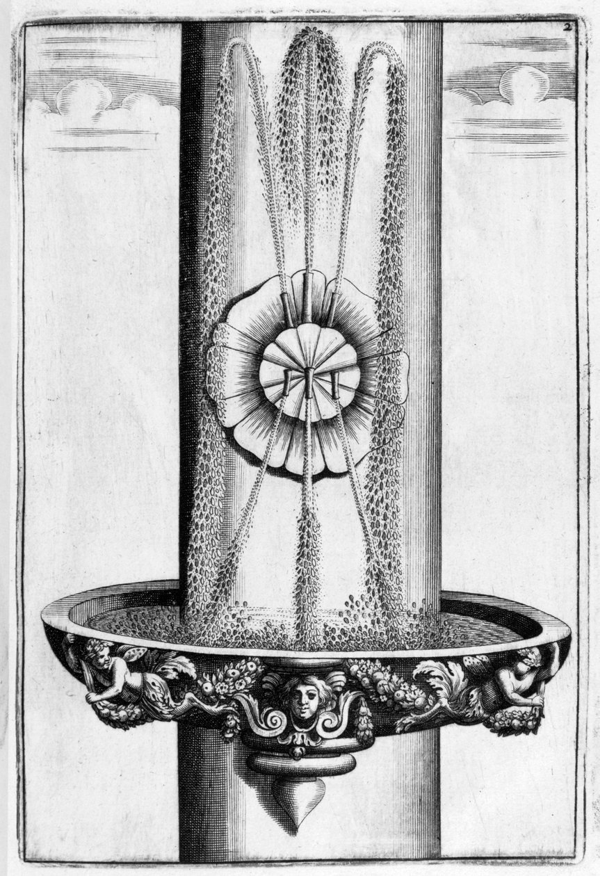 Ozdobný design fontány, 1664 od Georg Andreas Bockler