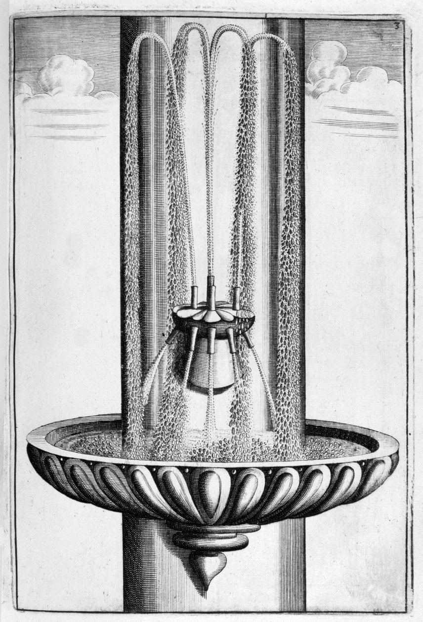 Ozdobný design fontány, 1664 od Georg Andreas Bockler