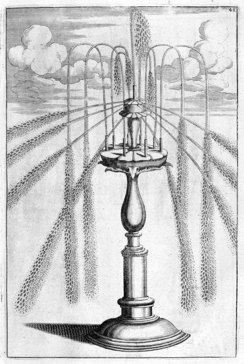 Ozdobný design fontány, 1664 od Georg Andreas Bockler
