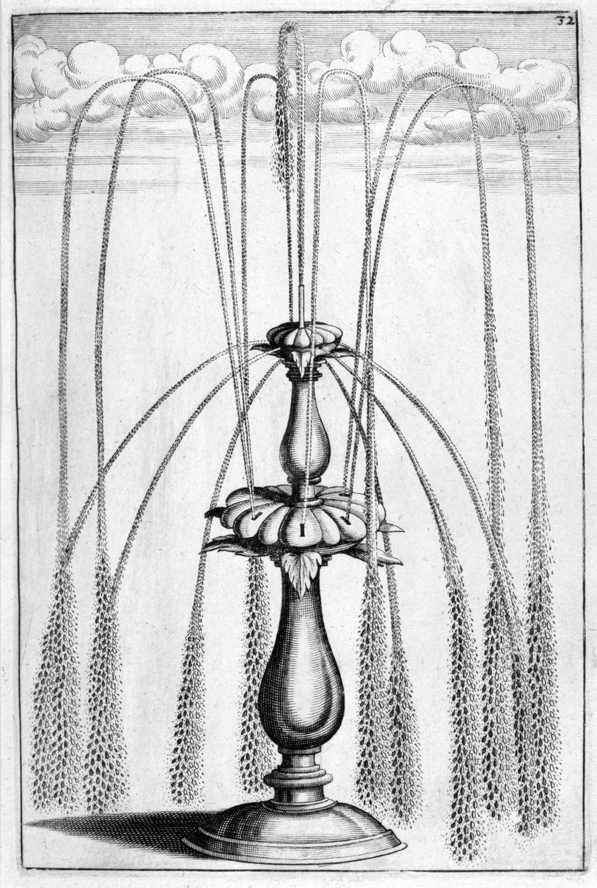 Ozdobný design fontány, 1664 od Georg Andreas Bockler
