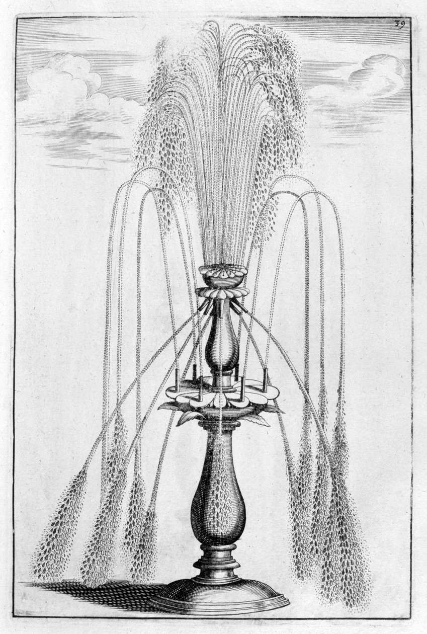 Ozdobný design fontány, 1664 od Georg Andreas Bockler