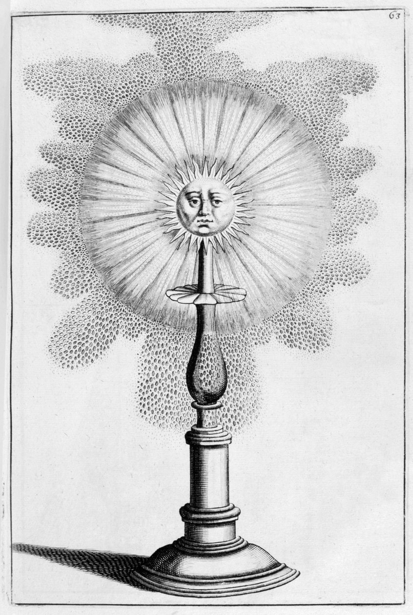 Design okrasné fontány Slunce, 1664 od Georg Andreas Bockler