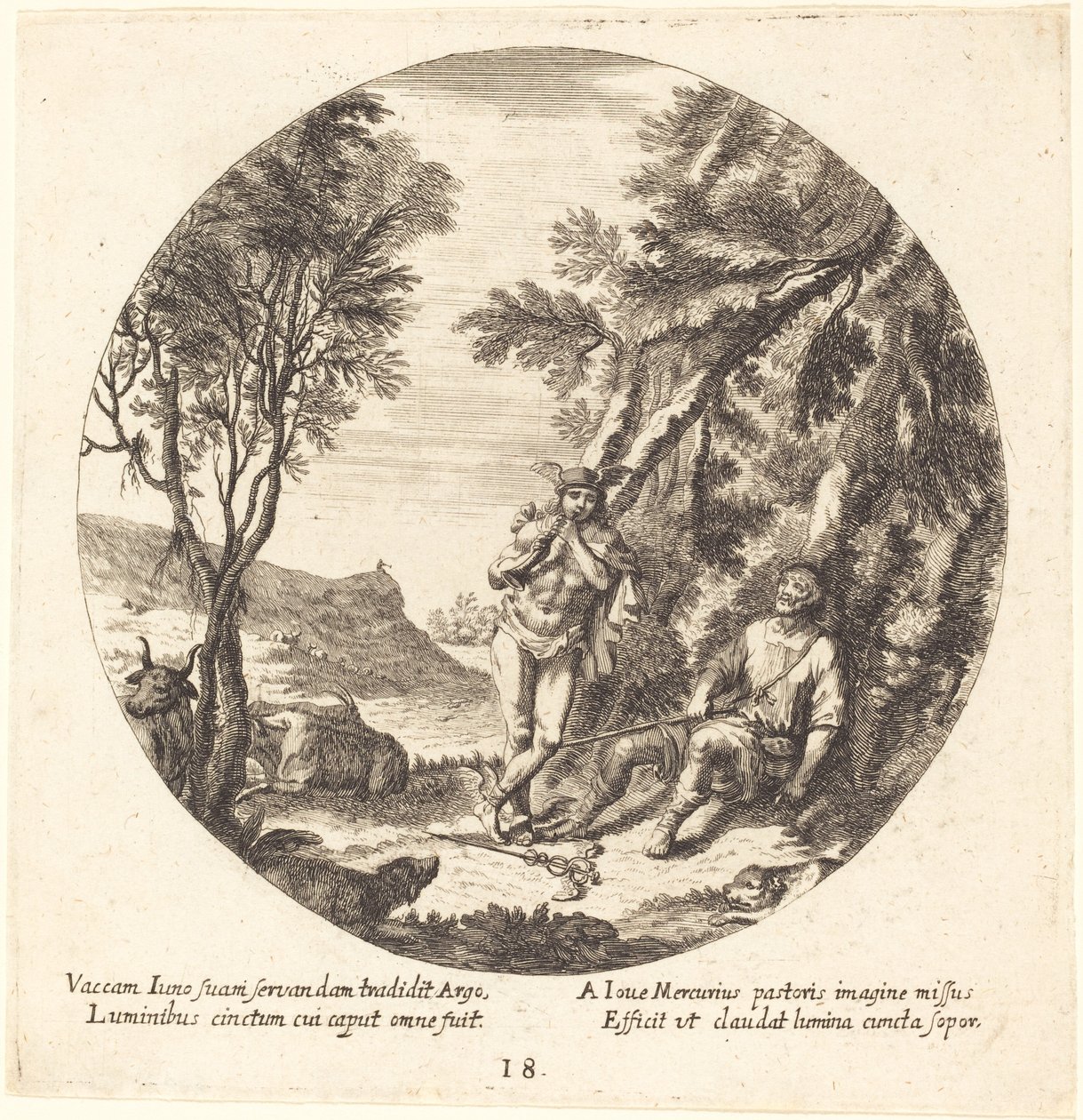 Merkur uspávající Argos od Georg Andreas Wolfgang the Elder