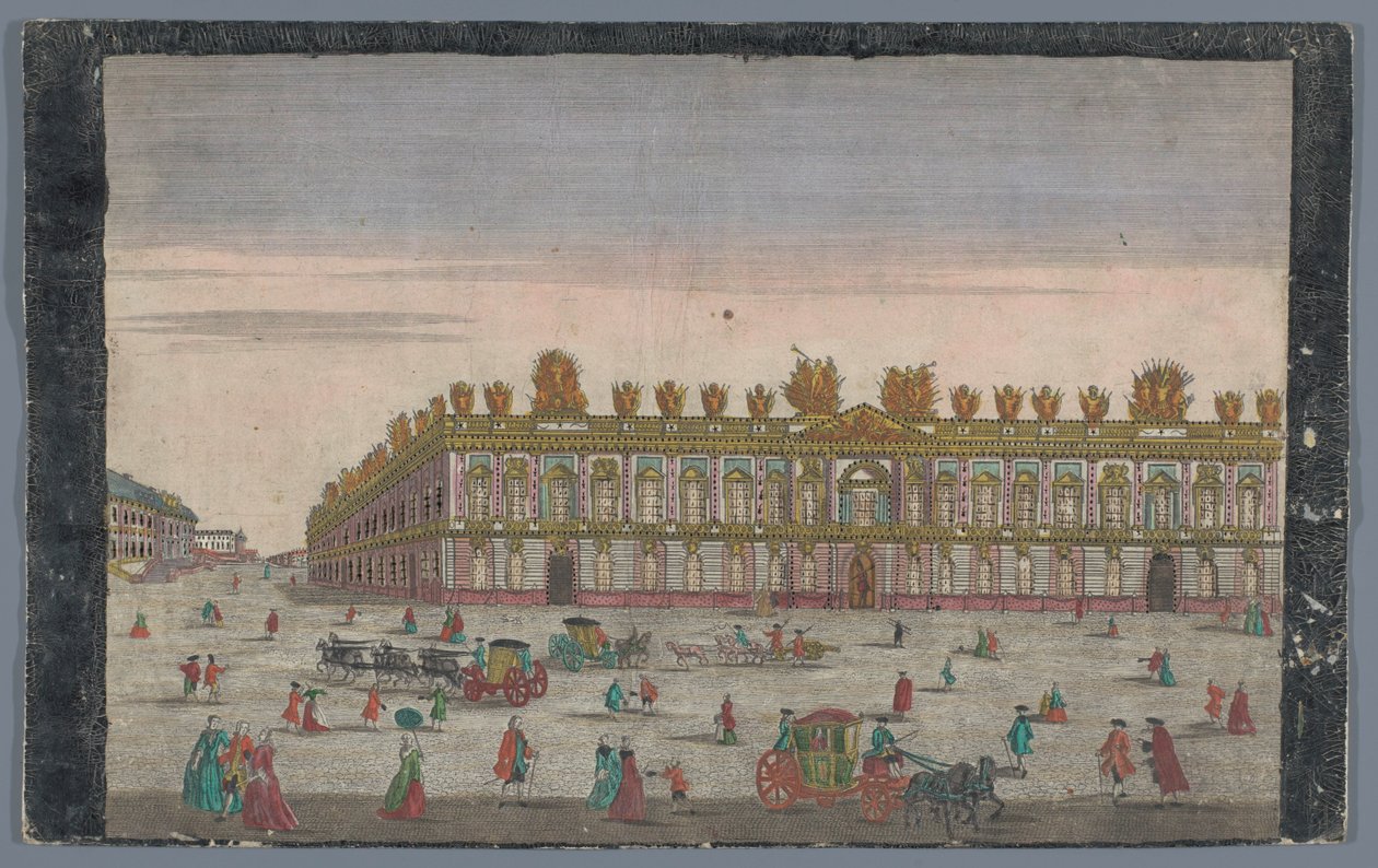 Název arzenálu v Berlíně Vyhlídka na Royal Arsenals, proti Cron.Prinzl. Palác v Berlíně od Georg Balthasar Probst (possibly)