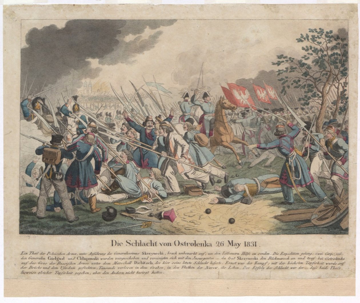 Bitva u Ostroleky dne 26. května 1831 od Georg Benedikt Wunder