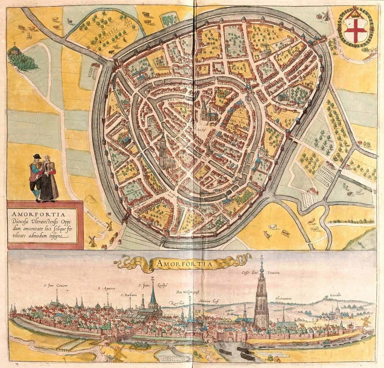 Amersfoort, Nizozemsko - v knize "Civitates Orbis Terrarum" od Georga Brauna, Kolín nad Rýnem 1617 od Georg Braun