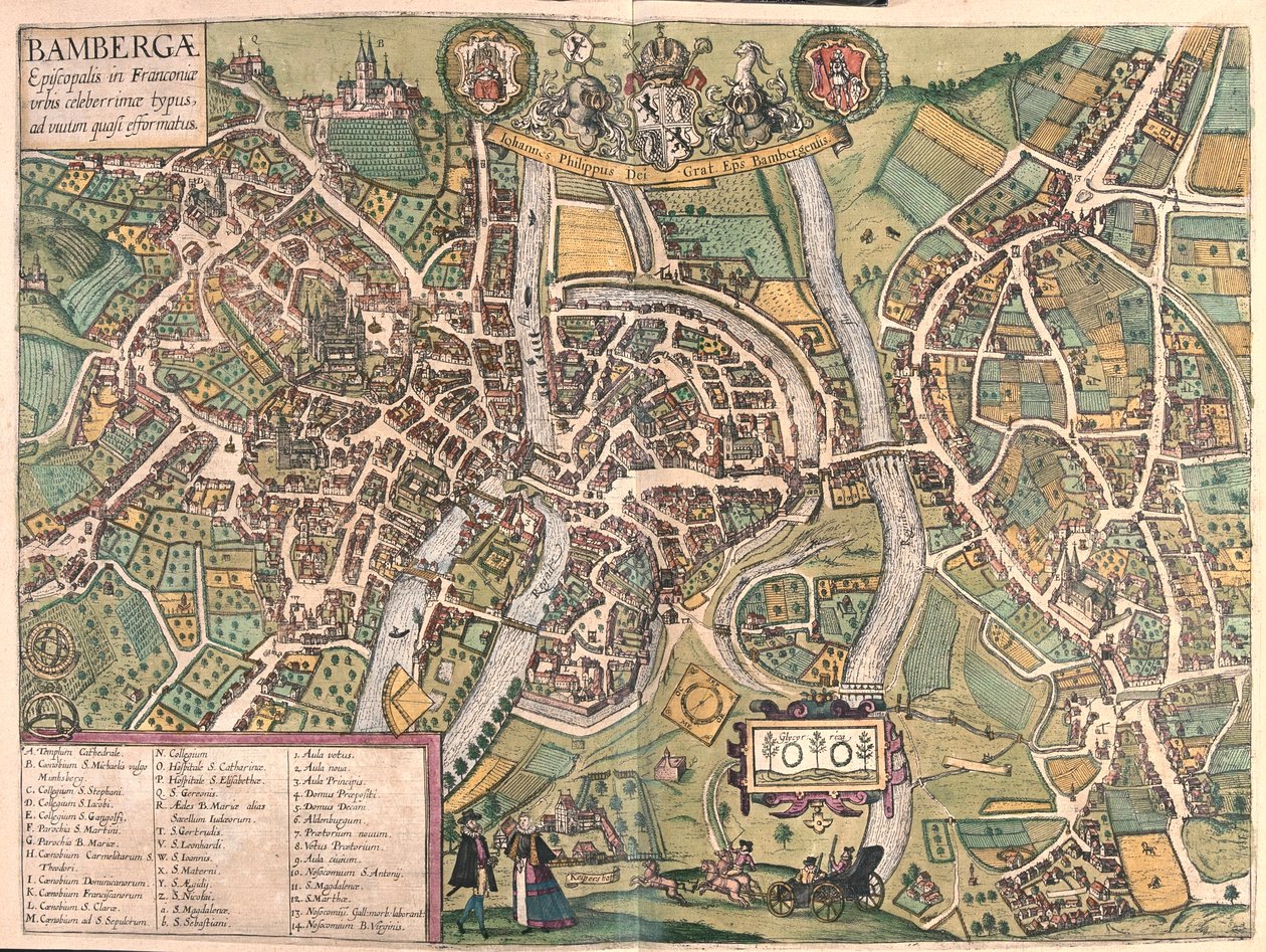 Bambergen, Německo - v "Civitates Orbis Terrarum" od Georga Brauna, Kolín nad Rýnem 1617 od Georg Braun
