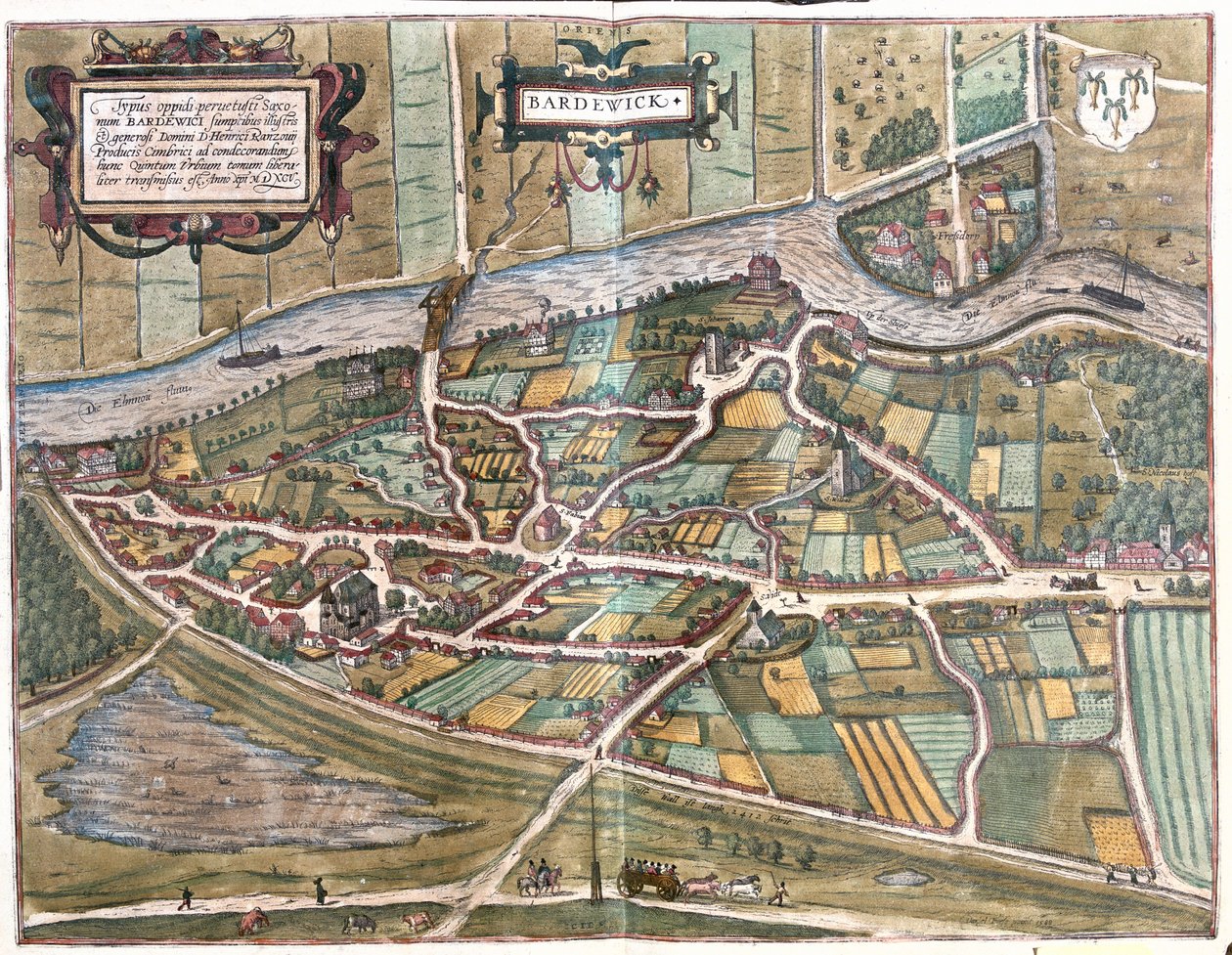 Bardowick, Německo - v "Civitates Orbis Terrarum" od Georga Brauna, Kolín nad Rýnem 1617 od Georg Braun