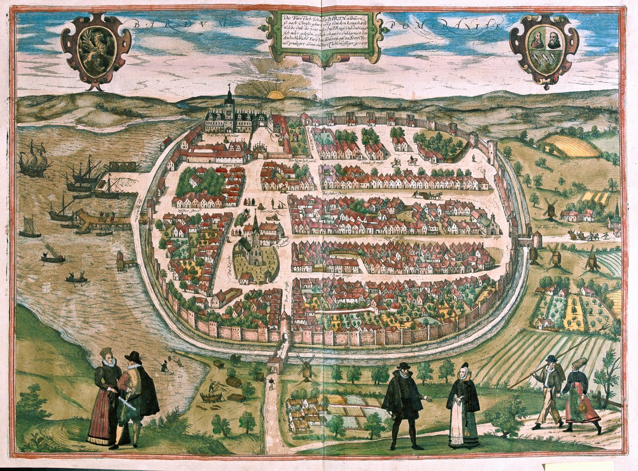 Barth v Pomořansku, Německo - v "Civitates Orbis Terrarum" od Georga Brauna, Kolín nad Rýnem 1617 od Georg Braun