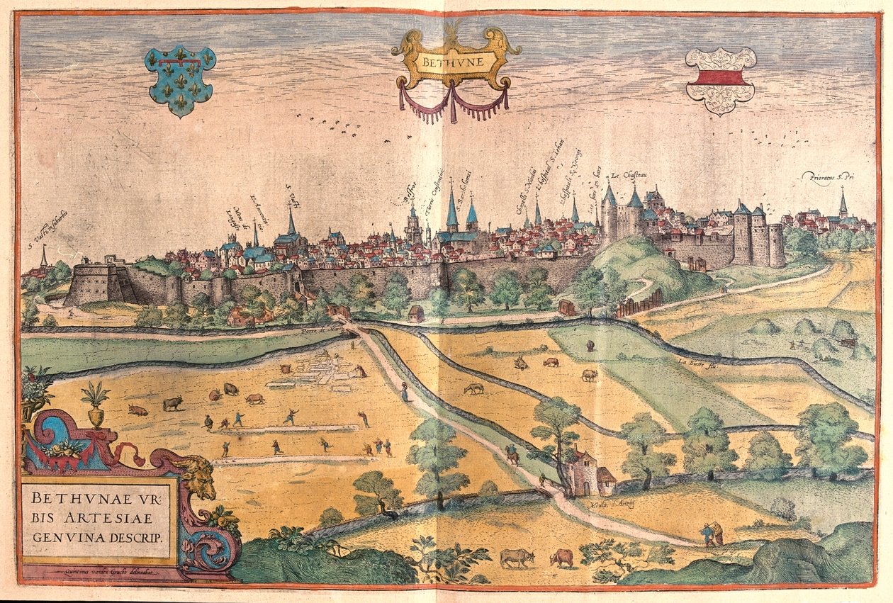 Bethune v Pas de Calais, Francie - v "Civitates Orbis Terrarum" od Georga Brauna, Kolín nad Rýnem 1617 od Georg Braun