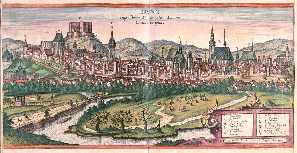 Brno (Morava), Česká republika - v "Civitates Orbis Terrarum" Georga Brauna, Kolín nad Rýnem 1617 od Georg Braun