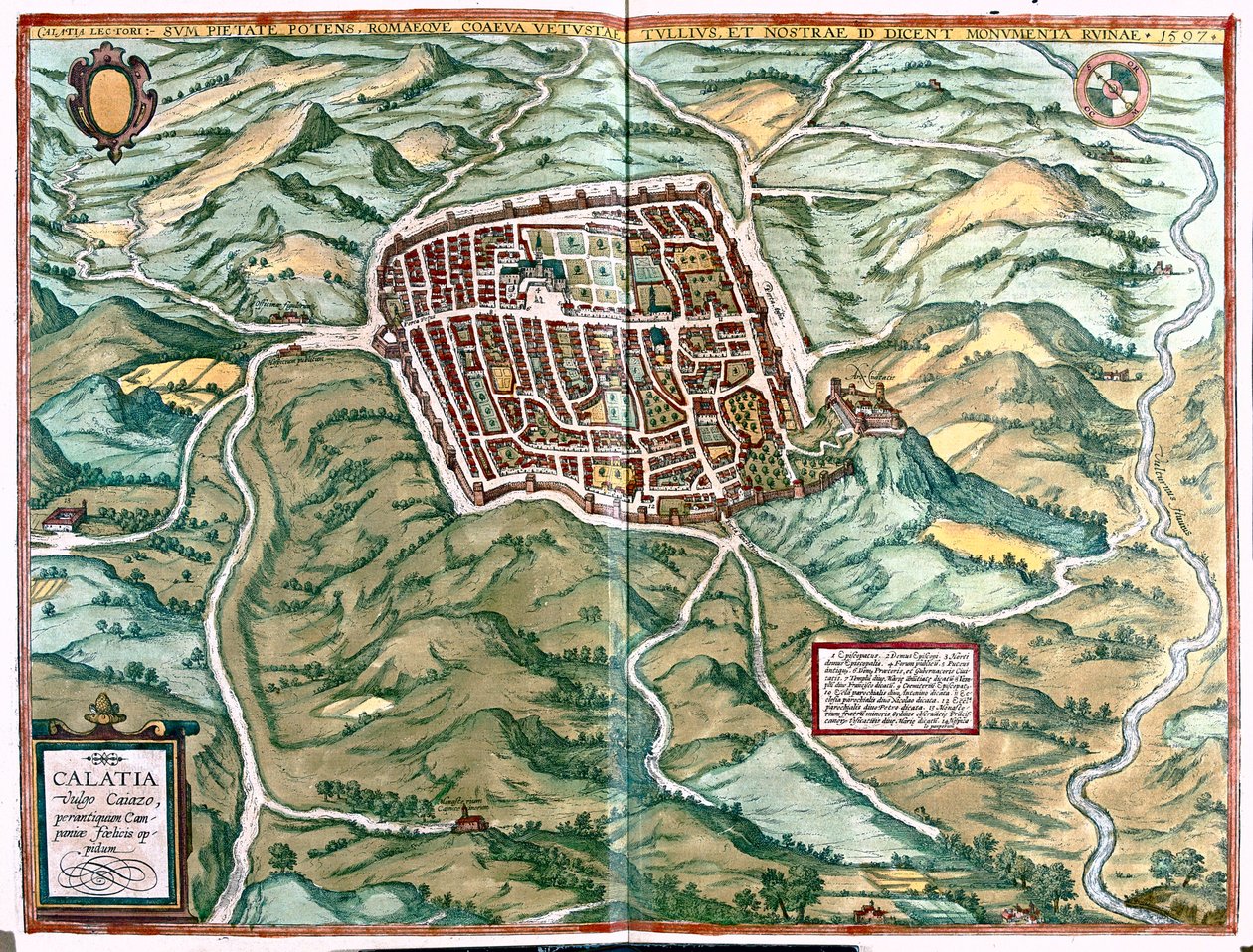 Caiazzo, Itálie - v "Civitates Orbis Terrarum" od Georga Brauna, Kolín nad Rýnem 1617 od Georg Braun