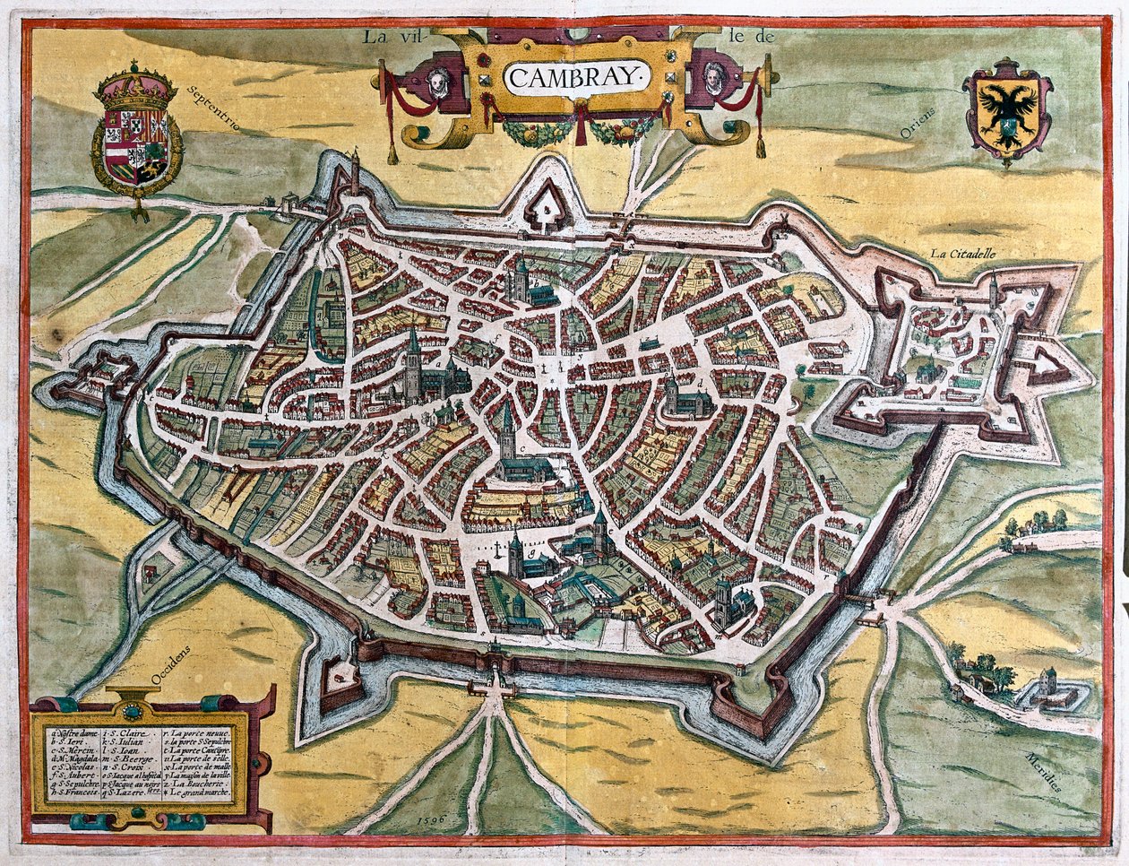 Cambrai, Francie - v publikaci "Civitates Orbis Terrarum" od Georga Brauna, Kolín nad Rýnem 1617 od Georg Braun