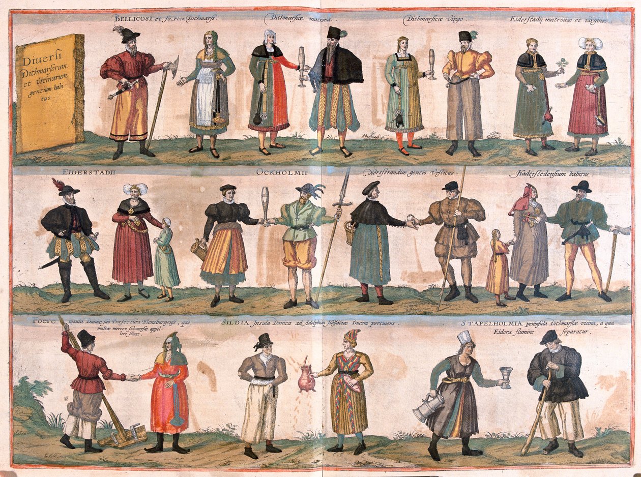 Kostýmy pro muže a ženy - v "Civitates Orbis Terrarum" od Georga Brauna, Kolín nad Rýnem 1617 od Georg Braun