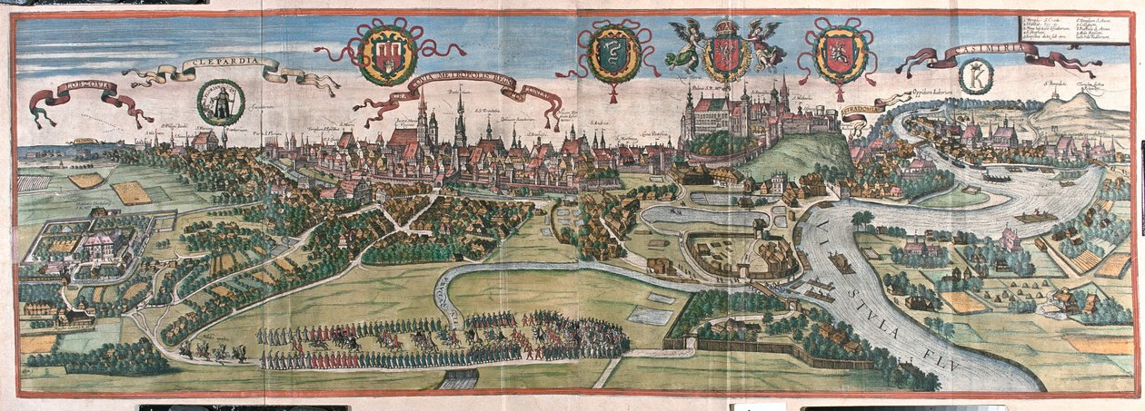 Krakov, Polsko - v knize "Civitates Orbis Terrarum" od Georga Brauna, Kolín nad Rýnem 1617 od Georg Braun