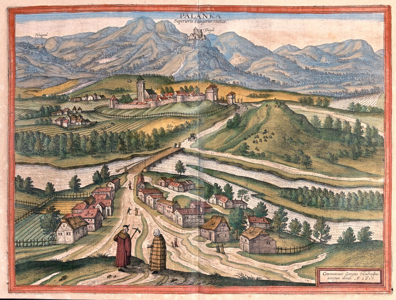 Drégelypalank, Maďarsko - v "Civitates Orbis Terrarum" od Georga Brauna, Kolín nad Rýnem 1617 od Georg Braun