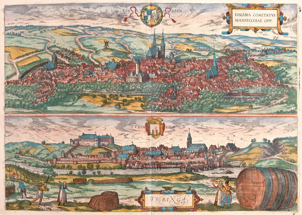 Eisleben, Německo - v "Civitates Orbis Terrarum" od Georga Brauna, Kolín nad Rýnem 1617 od Georg Braun
