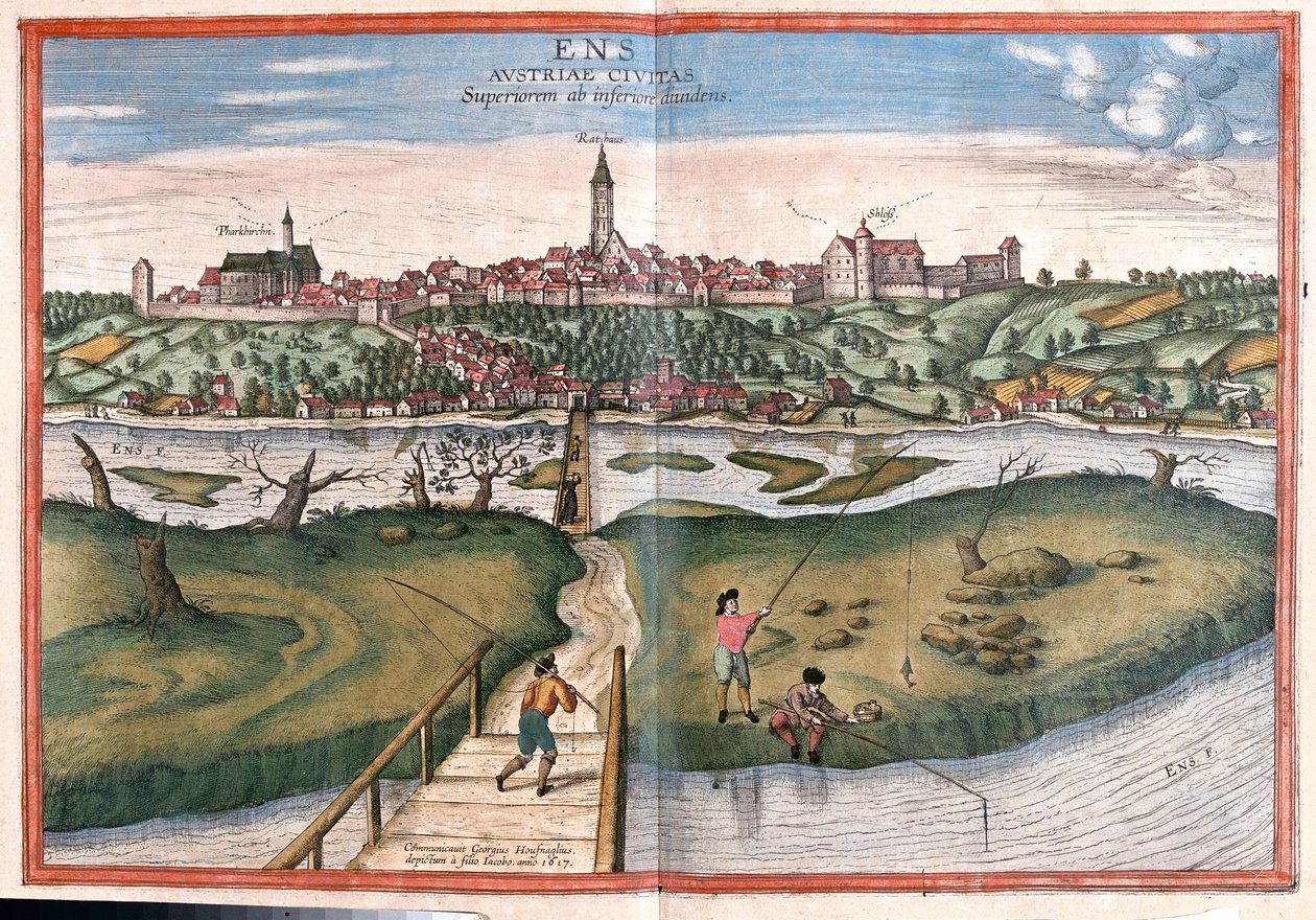 Enns, Rakousko - v "Civitates Orbis Terrarum" od Georga Brauna, Kolín nad Rýnem 1617 od Georg Braun