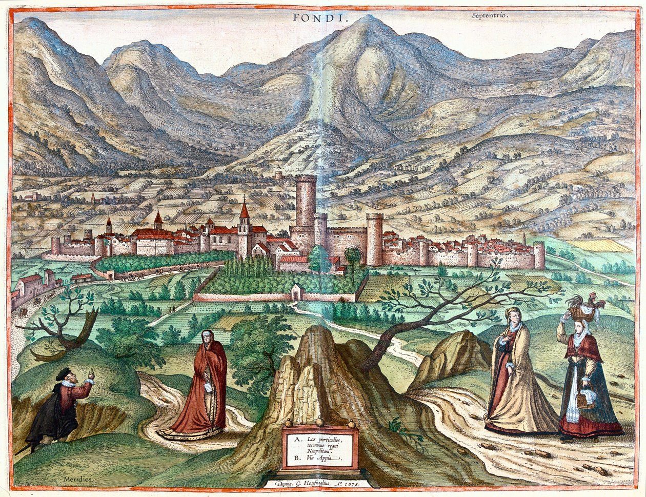 Fondi (římská země), Itálie - v "Civitates Orbis Terrarum" od Georga Brauna, Kolín nad Rýnem 1617 od Georg Braun