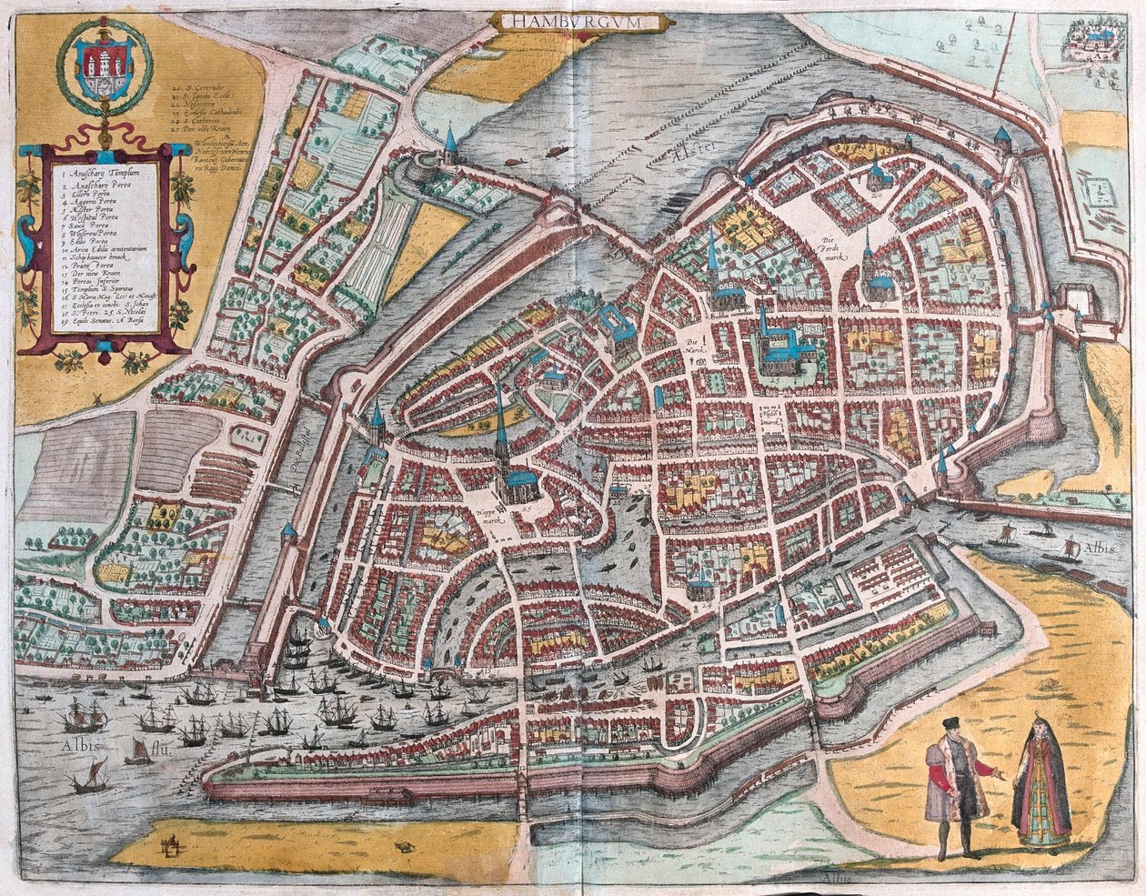 Hamburk, Německo - v "Civitates Orbis Terrarum" od Georga Brauna, Kolín nad Rýnem 1617 od Georg Braun